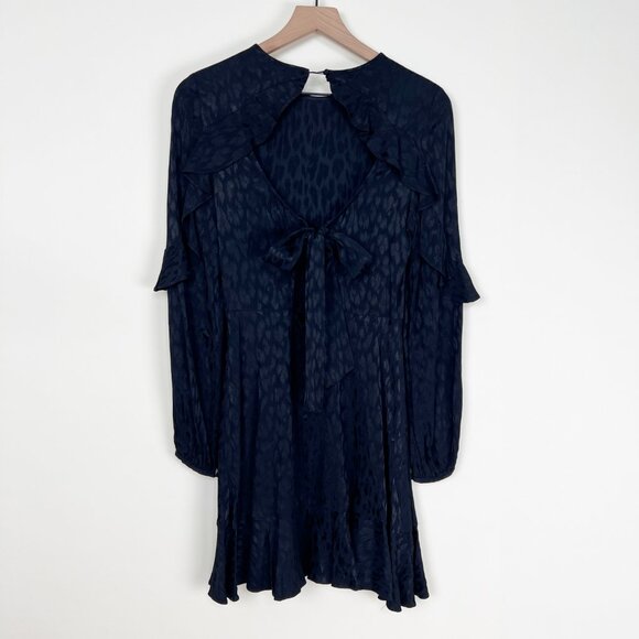 Anthropologie Flounce Mini Dress Ruffle Whimsigoth Romantic Gothic Wedding Guest - Picture 6 of 9